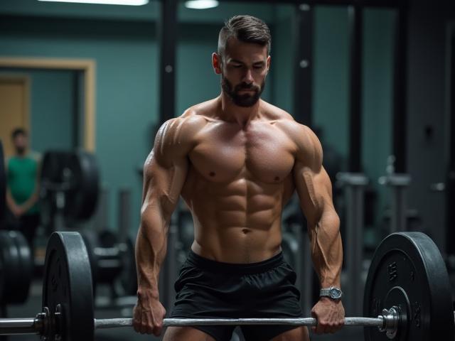 Atleta realizando un levantamiento de pesas olímpico